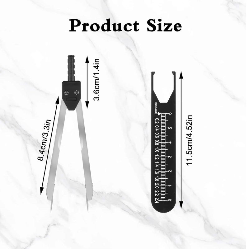 Jeffdad EKG Calipers ECG Calipers Measuring Tool Nursing or Doctor Caliper Divider for Measuring Drafting Electrocardiographs wif Ruler(Black) - Image 2